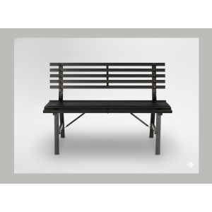 Banc d’extérieur MODERNA 110 cm acier noir design jardin terrasse 