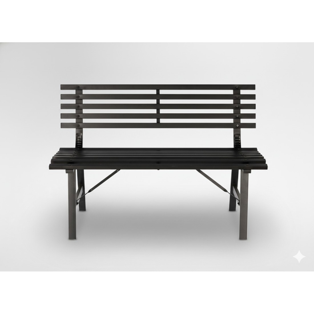Banc d’extérieur MODERNA 110 cm acier noir design jardin terrasse 