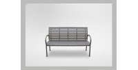 Banc d’extérieur MODERNA 125 cm acier et plastique noir design jardin terrasse 