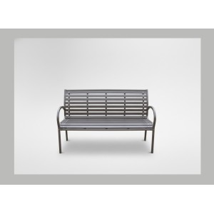 Banc d’extérieur MODERNA 125 cm acier et plastique noir design jardin terrasse 