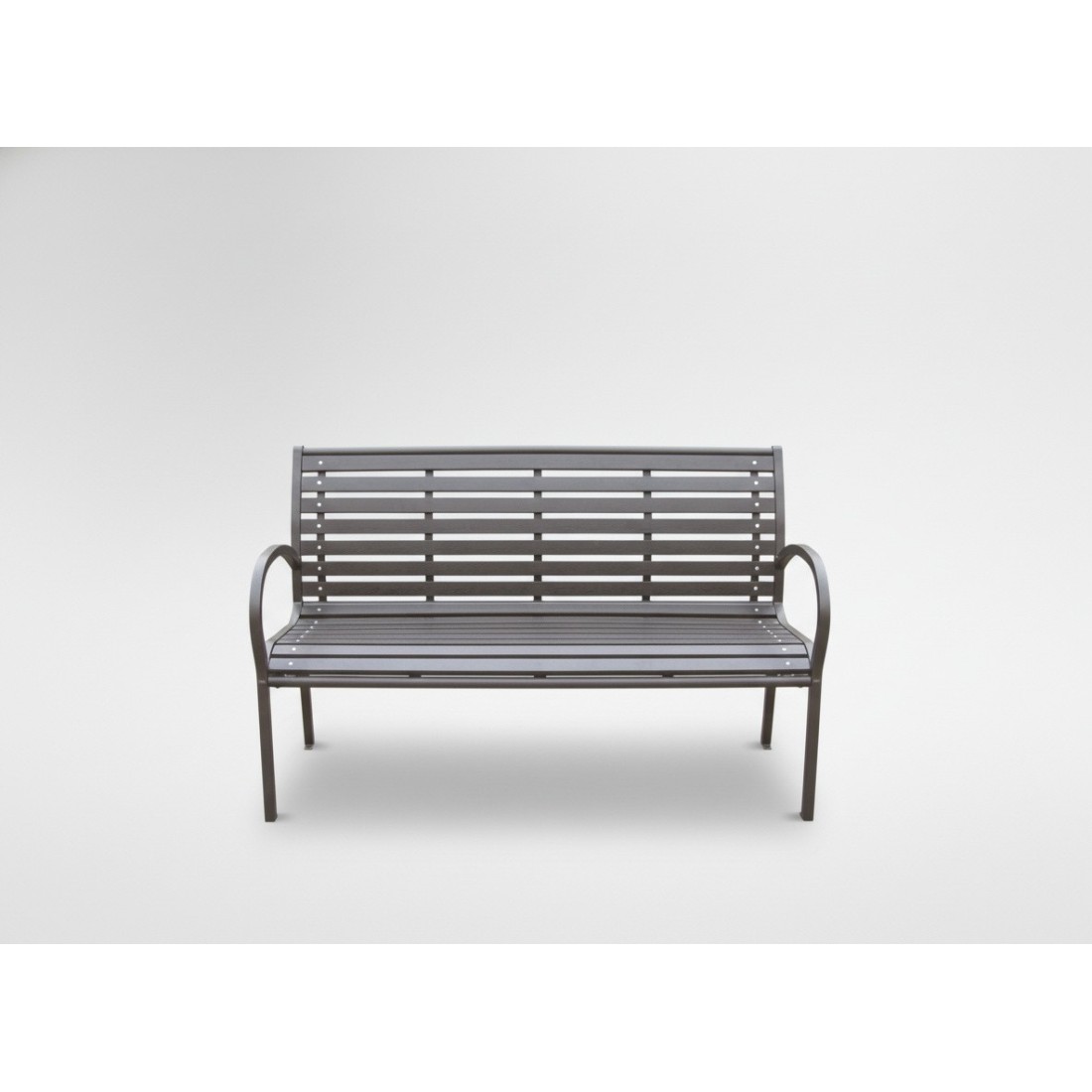 Banc d’extérieur MODERNA 125 cm acier et plastique noir design jardin terrasse 