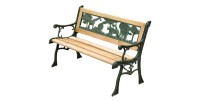 Banc d’extérieur enfant ANIMA 82 cm bois et fonte verte jardin