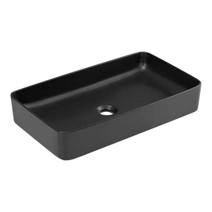 Vasque à poser rectangulaire 61x34 cm noir mat en céramique