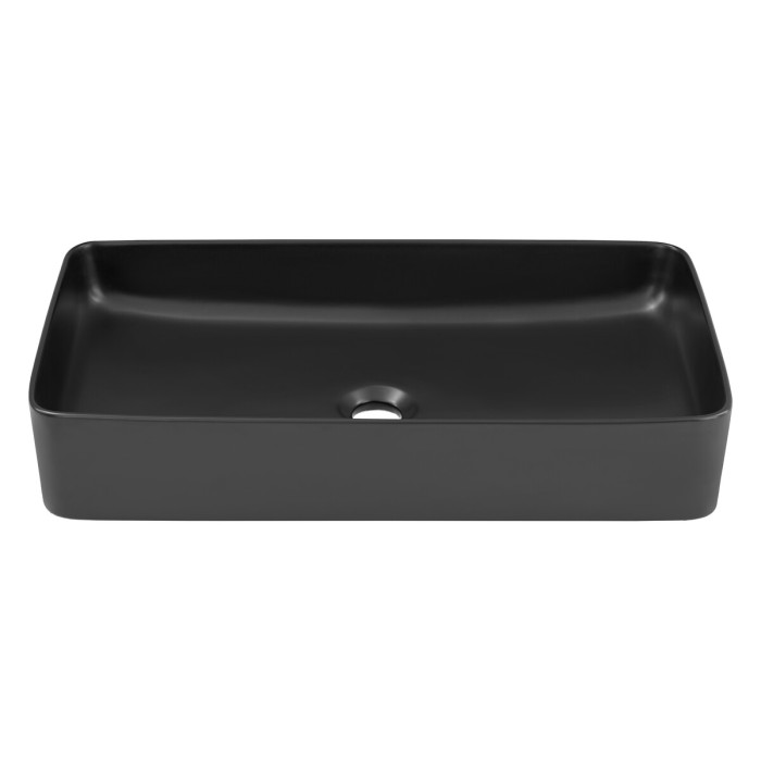 Vasque à poser rectangulaire 61x34 cm noir mat en céramique