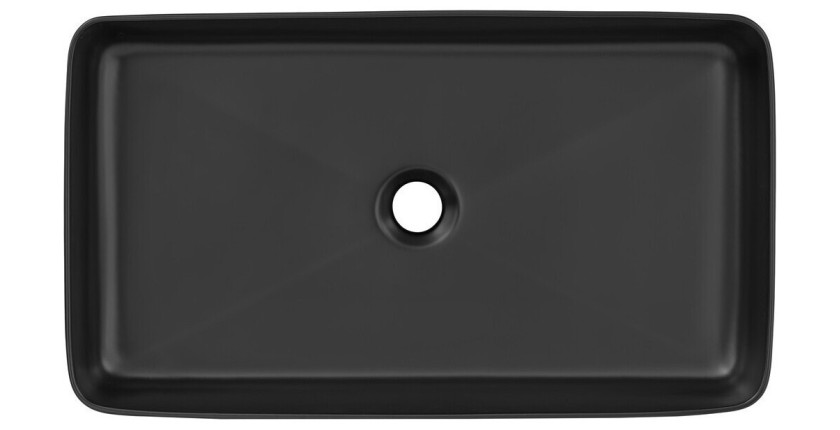 Vasque à poser rectangulaire 61x34 cm noir mat en céramique