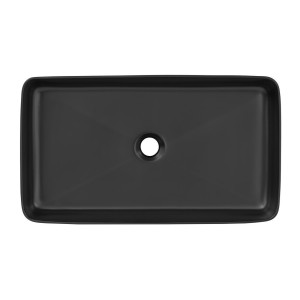 Vasque à poser rectangulaire 61x34 cm noir mat en céramique
