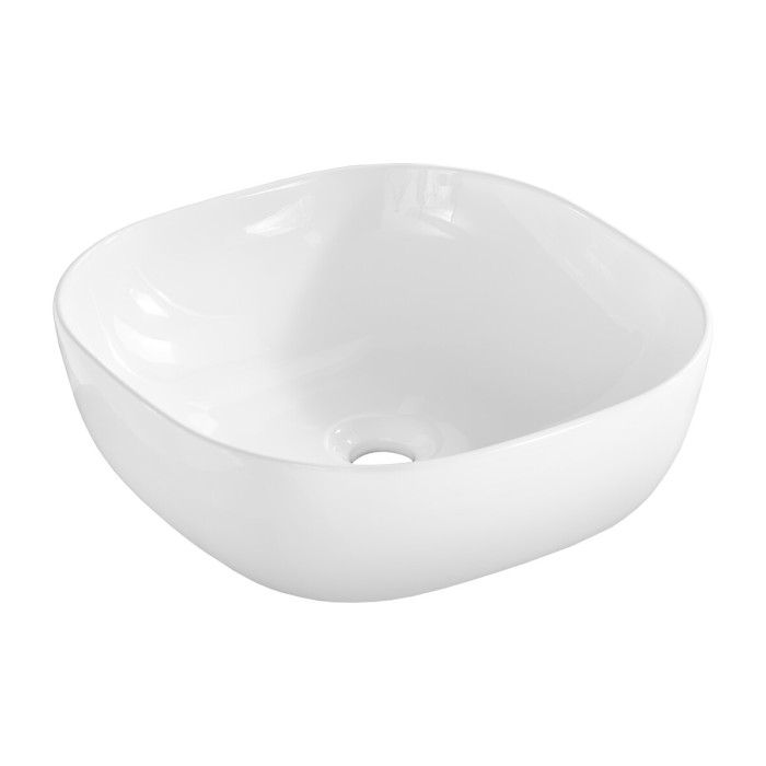 Lavabo de sobreponer cuadrado 41x41 cm blanco brillante en cerámica