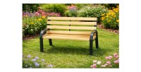 Banc enfant BANCO 81 cm bois et acier pour jardin extérieur