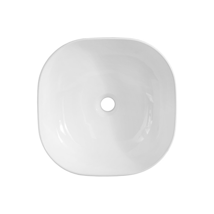 Lavabo de sobreponer cuadrado 41x41 cm blanco brillante en cerámica
