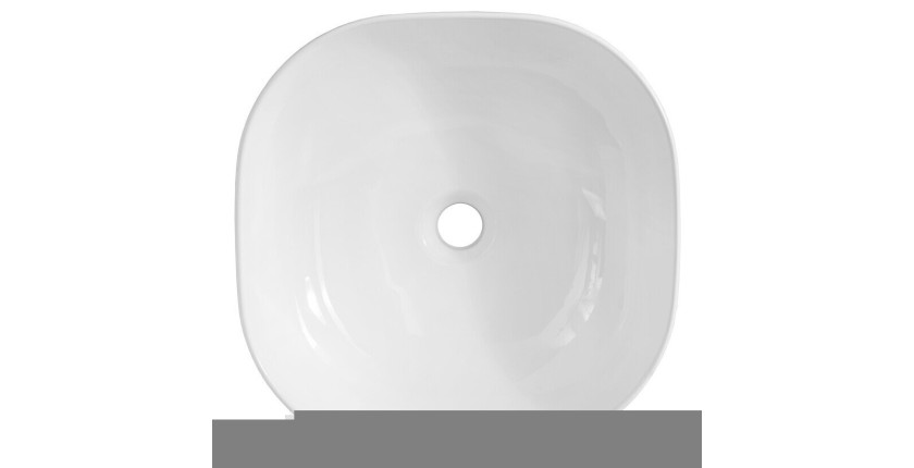 Vasque à poser carrée 41x41 cm blanc brillant en céramique