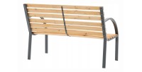 Banc de jardin BANCO 120 cm bois et acier gris extérieur résistant