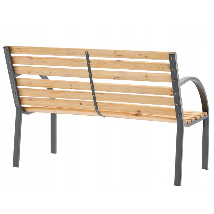 Gartenbank BANCO 120 cm Holz und grauer Stahl, wetterfest