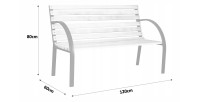 Banc de jardin BANCO 120 cm bois et acier gris extérieur résistant