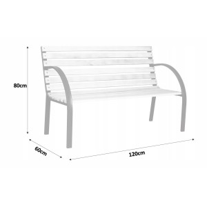 Banc de jardin BANCO 120 cm bois et acier gris extérieur résistant