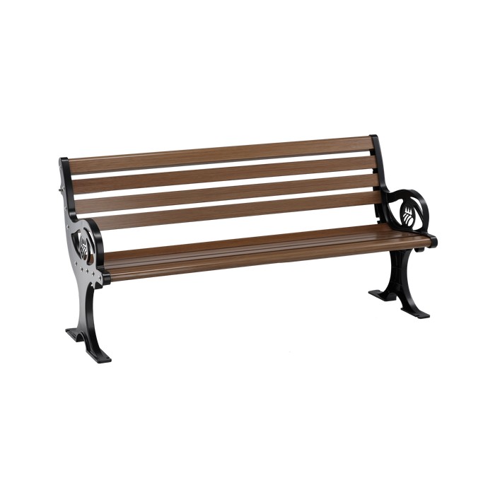 Außenbank CLASSICA 150 cm schwarz pulverbeschichtetes Aluminium Garten-Design