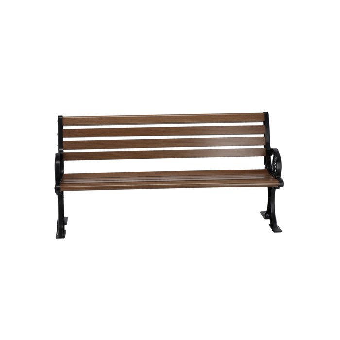 Außenbank CLASSICA 150 cm schwarz pulverbeschichtetes Aluminium Garten-Design