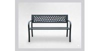 Banc d’extérieur FERONA 125 cm acier noir design jardin terrasse