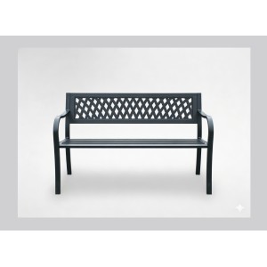 Banc d’extérieur FERONA 125 cm acier noir design jardin terrasse