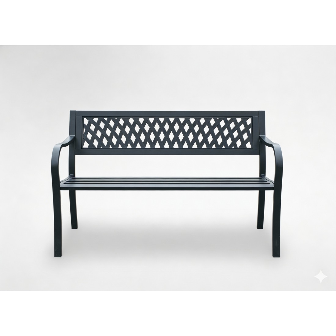 Banc d’extérieur FERONA 125 cm acier noir design jardin terrasse