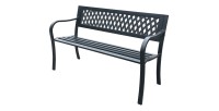 Banc d’extérieur FERONA 125 cm acier noir design jardin terrasse