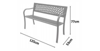 Banc d’extérieur FERONA 125 cm acier noir design jardin terrasse