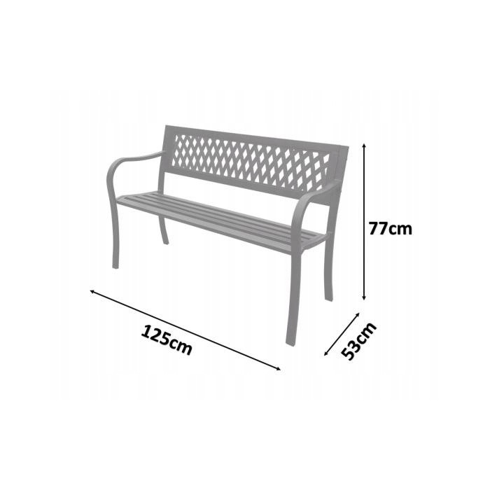 Außenbank FERONA 125 cm Stahl schwarz Design Garten Terrasse
