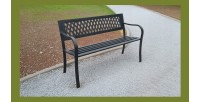 Banc d’extérieur FERONA 125 cm acier noir design jardin terrasse