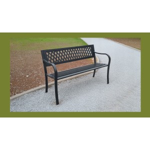 Banc d’extérieur FERONA 125 cm acier noir design jardin terrasse