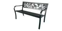 Banc d’extérieur MODERNA 125 cm acier noir motif roses