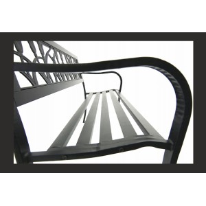 Banc d’extérieur MODERNA 125 cm acier noir motif roses