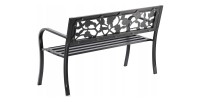 Banc d’extérieur MODERNA 125 cm acier noir motif roses