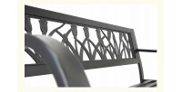 Banc d’extérieur MODERNA 125 cm acier noir motif roses
