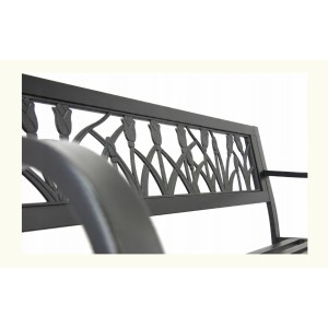 Banc d’extérieur MODERNA 125 cm acier noir motif roses