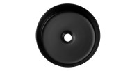 Vasque à poser ronde 36 cm noir mat avec bonde clic-clac noire incluse