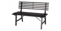 Banc d’extérieur MODERNA 110 cm acier noir design jardin terrasse