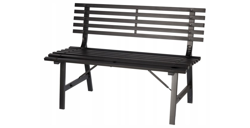 Banc d’extérieur MODERNA 110 cm acier noir design jardin terrasse