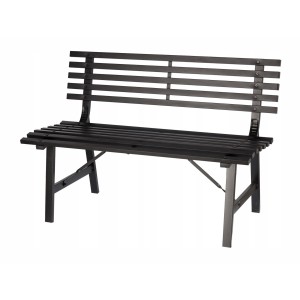 Banc d’extérieur MODERNA 110 cm acier noir design jardin terrasse