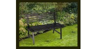 Banc d’extérieur MODERNA 110 cm acier noir design jardin terrasse