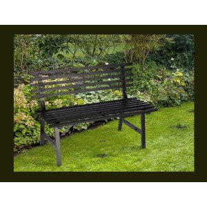 Banc d’extérieur MODERNA 110 cm acier noir design jardin terrasse