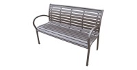 Banc d’extérieur MODERNA 125 cm acier et plastique noir design jardin terrasse