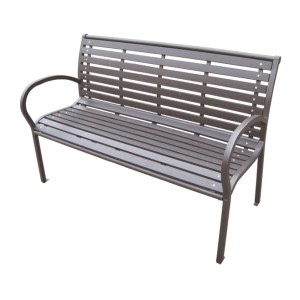 Banc d’extérieur MODERNA 125 cm acier et plastique noir design jardin terrasse