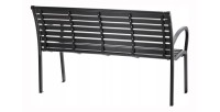 Banc d’extérieur MODERNA 125 cm acier et plastique noir design jardin terrasse