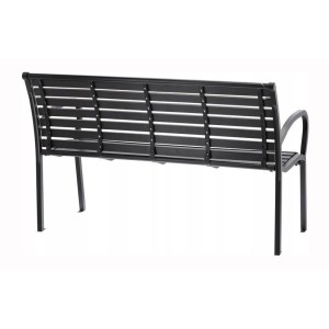 Banc d’extérieur MODERNA 125 cm acier et plastique noir design jardin terrasse