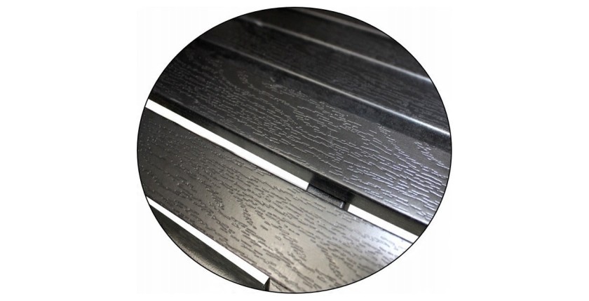 Banc d’extérieur MODERNA 125 cm acier et plastique noir design jardin terrasse