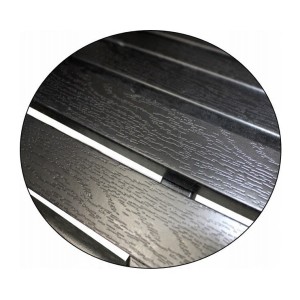 Banc d’extérieur MODERNA 125 cm acier et plastique noir design jardin terrasse