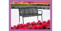 Banc d’extérieur MODERNA 125 cm acier et plastique noir design jardin terrasse