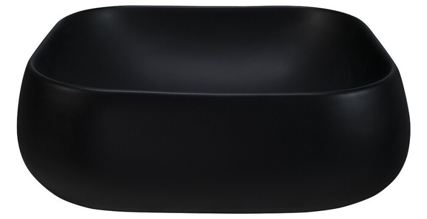 Vasque à poser rectangulaire 45x40 cm noir mat avec bonde clic-clac noire incluse