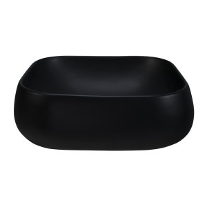 Vasque à poser rectangulaire 45x40 cm noir mat avec bonde clic-clac noire incluse