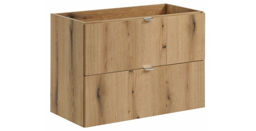 Meuble sous vasque à tiroirs aspect chêne foncé VANO 80cm