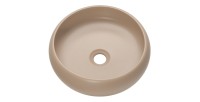 Vasque à poser ronde 36 cm cappuccino avec bonde clic clac beige